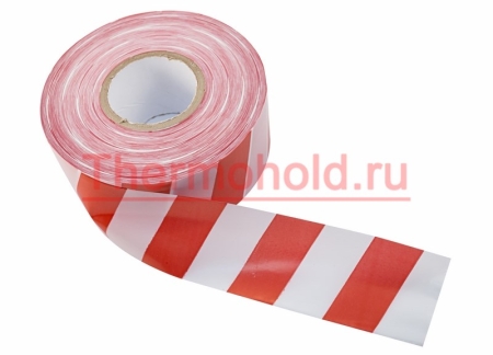 Изображение Лента оградительная 75 мм х 100 м REXANT, цвет белый/красный  интернет магазин Иватек ivatec.ru