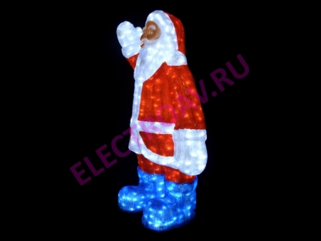 Изображение IMD-FACH-02 Дед Мороз 3D белый в красном полушубке, синих сапогах, 2080 led, H120см,W80см, 24V, мощность 80W, 1шт/кор.  интернет магазин Иватек ivatec.ru