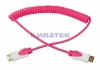 Изображение Шнур HDMI - HDMI, длина 2 метра, витой, розовый (GOLD) (PE пакет) REXANT  уп 10шт  интернет магазин Иватек ivatec.ru