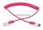 Изображение Шнур HDMI - HDMI, длина 2 метра, витой, розовый (GOLD) (PE пакет) REXANT  интернет магазин Иватек ivatec.ru