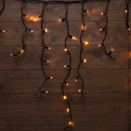 Изображение Гирлянда Айсикл (Бахрома) светодиодная 3,2х0,9 м, 120 LED, черный провод каучук, теплое белое свечение NEON-NIGHT  интернет магазин Иватек ivatec.ru