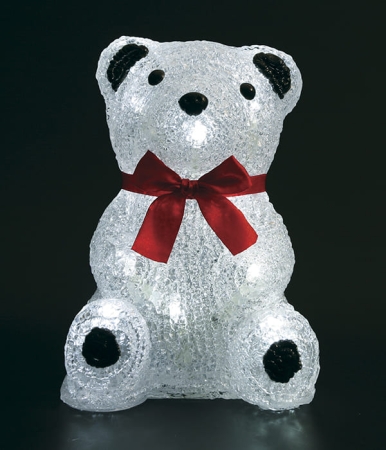 Изображение 14-052, Светодиодная фигура "Медвежонок " 18 см, 16 led, 3АА., белый  интернет магазин Иватек ivatec.ru