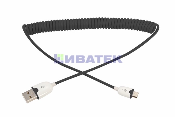 USB кабель универсальный microUSB шнур витой 1 м черный REXANT