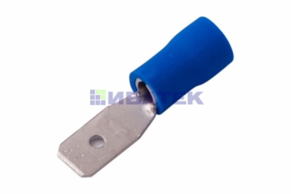 Клемма плоская изолированная штекер 4.8 мм 1.5-2.5 мм² (РПи-п 2.5-(4.8)/РПИп 2-5) синяя REXANT  уп 100шт