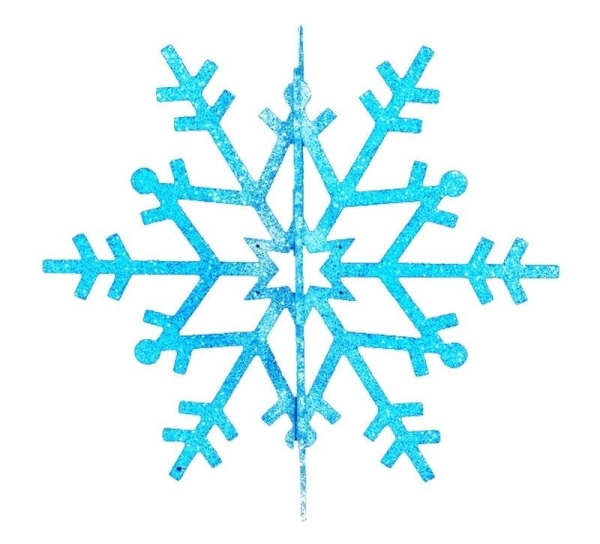 Елочная фигура "Снежинка резная 3D", 61 см, цвет синий, упаковка 6 шт
