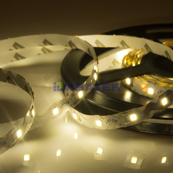 LED лента 12 В, 6 мм, S-образная плата, IP23, SMD 2835, 60 LED/m, Теплый Белый  (3000 К)