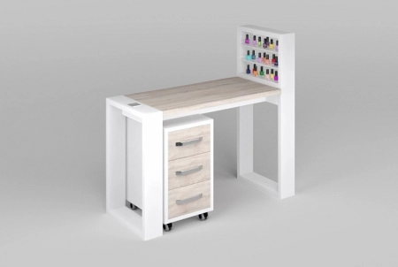 Изображение Модульный маникюрный стол Matrix с подставкой для лаков и тумбой  интернет магазин Иватек ivatec.ru