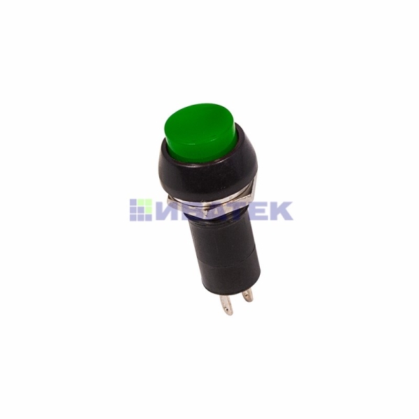 Выключатель-кнопка  250V 1А (2с) ON-OFF  зеленая  REXANT уп 10шт