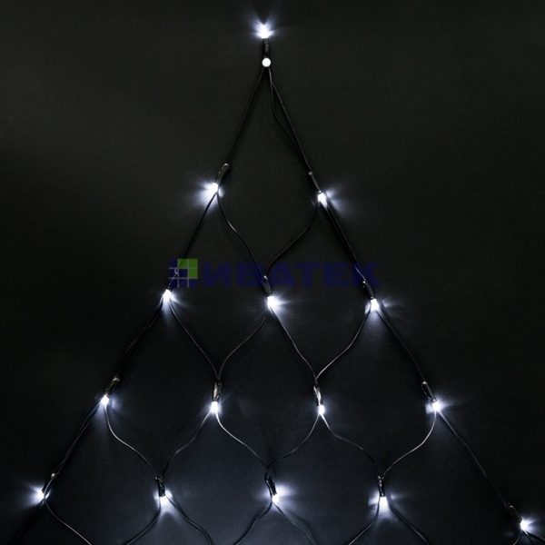 Гирлянда "Сеть" 2х2х1.5м,  свечение с динамикой, черный ПВХ, 136 LED, 230 В, цвет: Белый