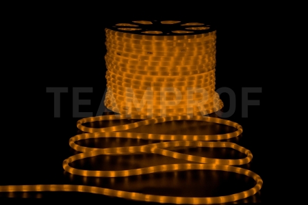 Изображение Светодиодный дюралайт, 2-х проводной, круглый, матовый, 13 мм, 2Вт, 220В, статика, желтый  интернет магазин Иватек ivatec.ru