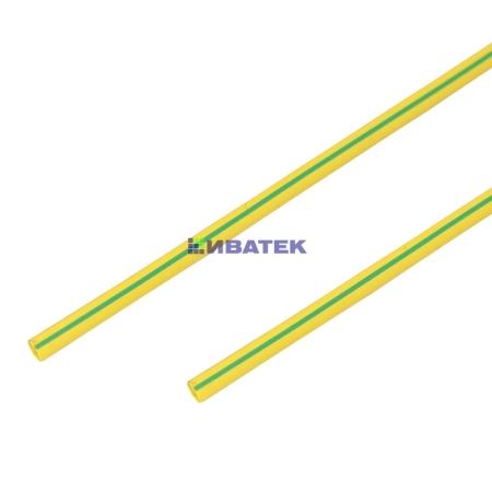 Изображение Термоусадочная трубка 2,0/1,0 мм, желто-зеленая, упаковка 50 шт. по 1 м PROconnect  интернет магазин Иватек ivatec.ru