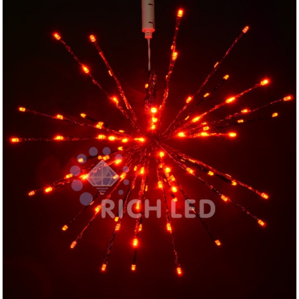 LED ежик-трансформер 80см соединяемый (до 25 шт.) красный мерцание 192LED 220В IP54, цвет: красный