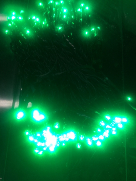 Гирлянда 5 отрез по 20м Зеленый на черном проводе  LED-BS-200*5-20M*5-24V-G/BL (FS-00001272)