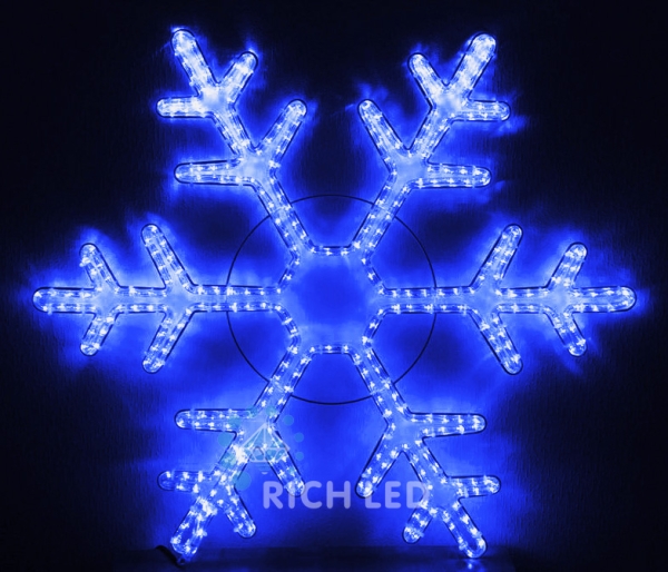 Снежинка светодиодная Rich LED,  синяя, 100 см