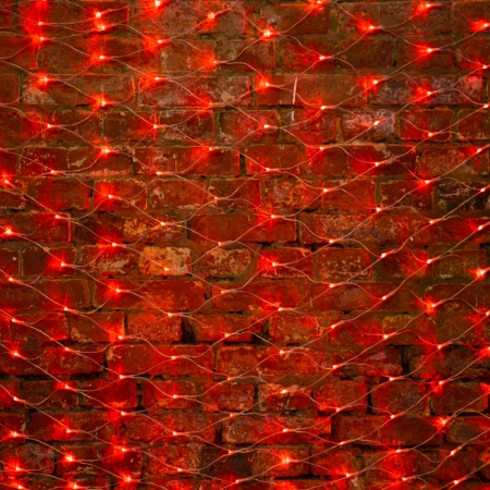 Изображение Гирлянда "Сеть" 2х1,5м, свечение с динамикой, прозрачный ПВХ, 288 LED, 230 В, цвет: Красный  интернет магазин Иватек ivatec.ru