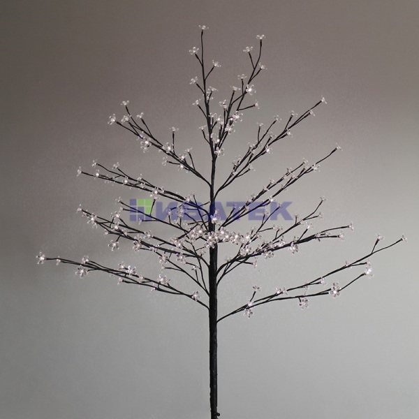 Дерево комнатное "Сакура", коричневый цвет ствола и веток, высота 1.2 метра, 80 светодиодов белого ц