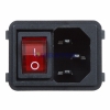 Изображение Выключатель клавишный 250V 10А (4с) ON-OFF красный с подсветкой и штекером C14 3PIN  REXANT (уп 10шт)  интернет магазин Иватек ivatec.ru