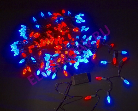 Изображение LED-XS-160-13M-240V Светодиодная гирлянда,ягода,красно-синий  интернет магазин Иватек ivatec.ru
