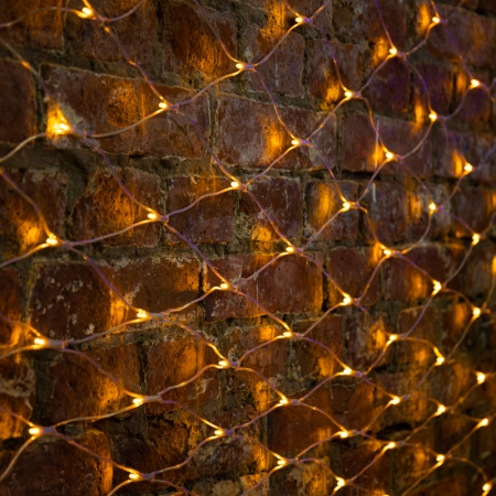 Изображение Гирлянда "Сеть" 2х1,5м, свечение с динамикой, прозрачный ПВХ, 288 LED, 230 В, цвет: Жёлтый  интернет магазин Иватек ivatec.ru