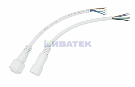Изображение Соединительный кабель (5pin) герметичный (IP67) 5х0.5мм²  белый  REXANT  интернет магазин Иватек ivatec.ru