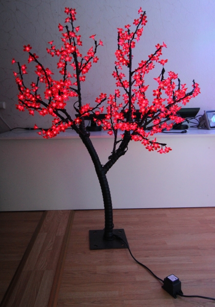 Дерево «Сакура», одноцветное. Высота 1,5м., трансформатор в комплекте. красное