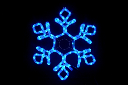 Изображение Мотив Снежинка из светодиодного дюралайта Синяя 79х69см,LED-XM(FR)-2D-CK022-B-30'' (FS-001122)  интернет магазин Иватек ivatec.ru