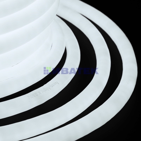 Изображение Гибкий неон светодиодный 360, постоянное свечение, белый, 220В, 3,6Вт/м, бухта 50м  интернет магазин Иватек ivatec.ru