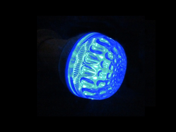 LED лампа  с цоколем E27, 50 мм, (9 светодиодов), синий, G-Q008B, LED-Lamp-E27-50-9-B (FS-000588)
