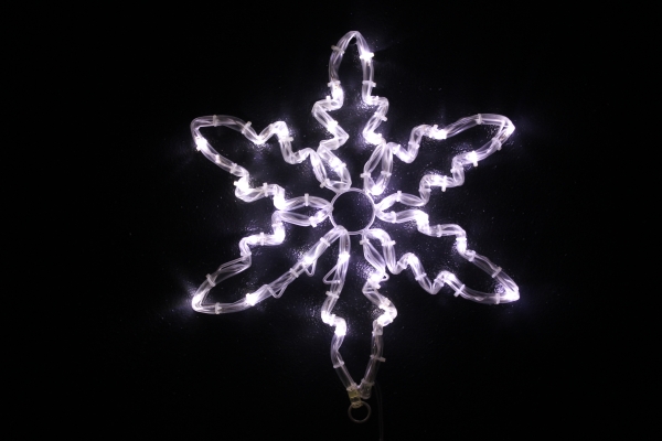 Мотив Снежинка из светодиодного дюралайта Белая 30см с трансформатором,  XM-DR-2D-SF00164-24V (FS-00-00001093)