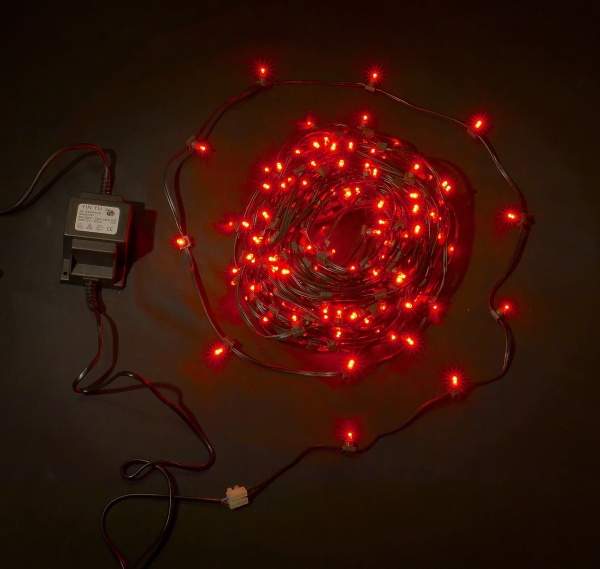 Светодиод. клип-лайт Красный с трасформатором LED-LP-200-30M-12V-R (FS-00000806)