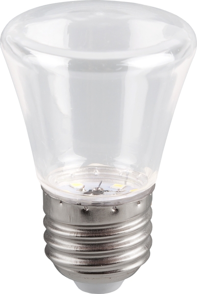 Лампа светодиодная декоративная (для гирлянд), LB-372 (1W) 230V E27 2700K для белт лайта С45 колокольчик прозрачный