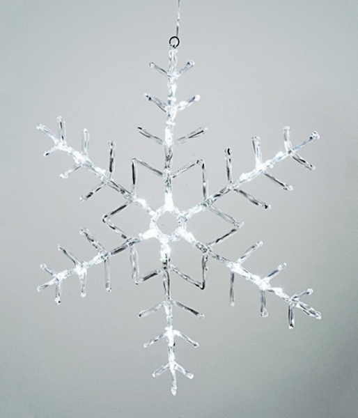 14-043, Светодиодная фигура "Снежинка" 60x60cm 32 led , 220/24v провод 5 м.
