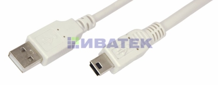 Изображение Кабель USB-mini USB/PVC/white/1,8m/REXANT  интернет магазин Иватек ivatec.ru