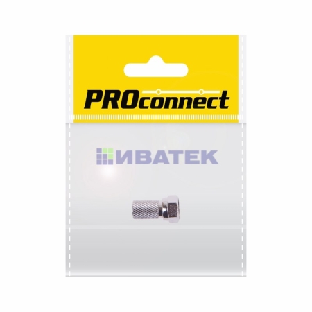 Изображение Разъем антенный на кабель, штекер F для кабеля SAT (с резиновым уплотнителем), (1шт.) (пакет)  PROconnect  интернет магазин Иватек ivatec.ru