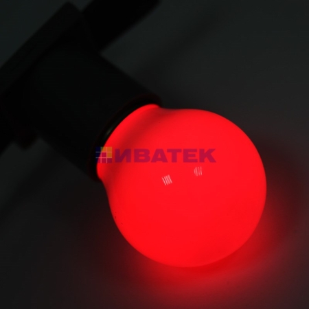Изображение Лампа-шар для новогодней гирлянды "Белт-лайт"  DIA 45 3 LED е27  Красная  Neon-Night  интернет магазин Иватек ivatec.ru