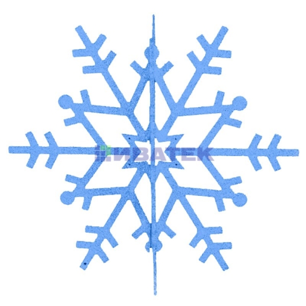 Елочная фигура "Снежинка резная 3D", 31 см, цвет синий(упак 8 шт)