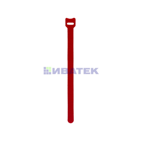 Хомут–липучка многоразовый REXANT 230х13 мм, красный, упаковка 12 шт.