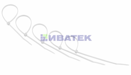 Изображение Хомут-стяжка нейлоновая REXANT 200x3,6 мм, белая,  25 шт/пак,уп 10 пак  интернет магазин Иватек ivatec.ru