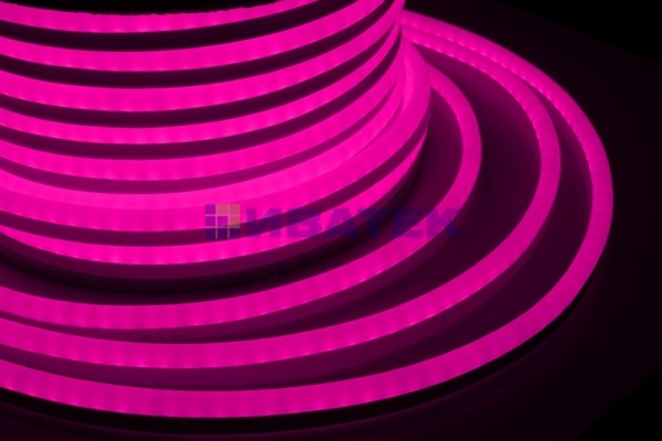 Гибкий неон светодиодный 360, постоянное свечение, розовый, 220В, 3,6Вт/м, бухта 50м