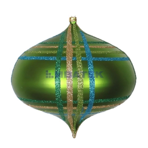 Елочная фигура "Волчок"  16 см, цвет зеленый мульти, упаковка 6 шт