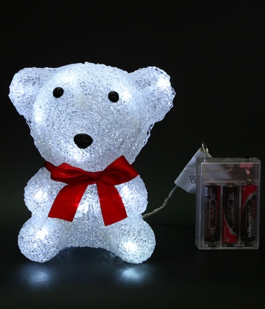 Изображение 14-050, Светодиодная фигура "Медвежонок " 16 см, 16 led, 3АА., белый  интернет магазин Иватек ivatec.ru
