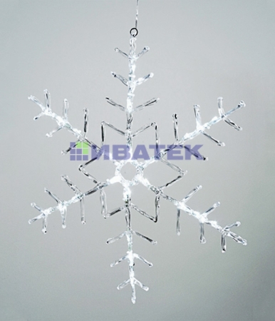 Изображение 14-042, Светодиодная фигура "Снежинка" 50x50cm  24 led , 220/24v провод 5 м.  интернет магазин Иватек ivatec.ru