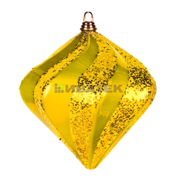 Елочная фигура "Алмаз", 15 см, цвет золотой, упаковка 6 шт