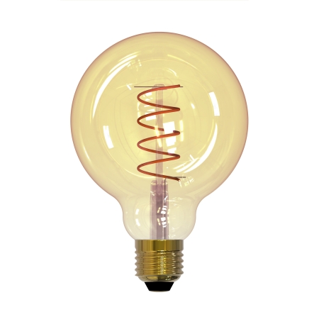Изображение LED-G95-4W/GOLDEN/E27/CW GLV21GO Лампа светодиодная Vintage. Форма «шар», золотистая колба. Cпиральная нить. Картон. ТМ Uniel  интернет магазин Иватек ivatec.ru