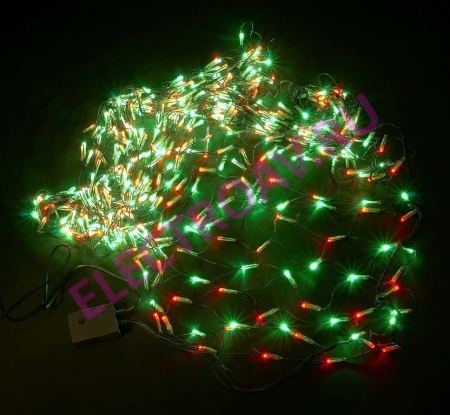 Изображение LED-XG-504-C-230V Световая сетка с контр.3.0*1.0м, 504 светодиода (красно-зелен. с черн. проводом)  интернет магазин Иватек ivatec.ru