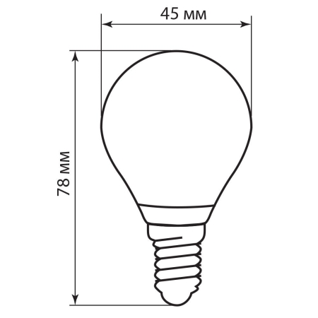 Изображение Лампа светодиодная филамент G45, LB-61 (5W) 230V E14 2700K филамент G45 прозрачная  интернет магазин Иватек ivatec.ru