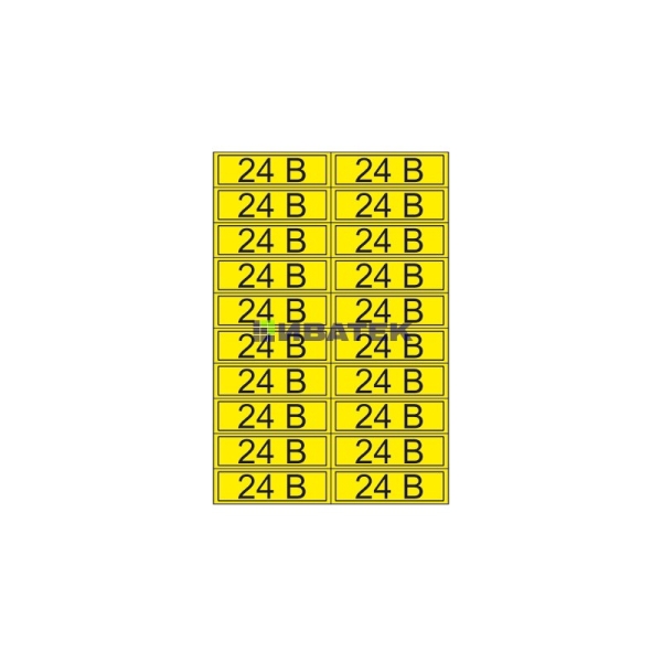 Наклейка знак электробезопасности «24 В» 15х50 мм REXANT (20 шт на листе)