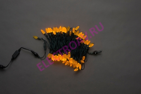 Изображение LED-XS-100-240V-Y Светодиодная гирлянда,ягода,цвет желтый, влагозащищенная, 100 светодиодов, с контроллером  интернет магазин Иватек ivatec.ru