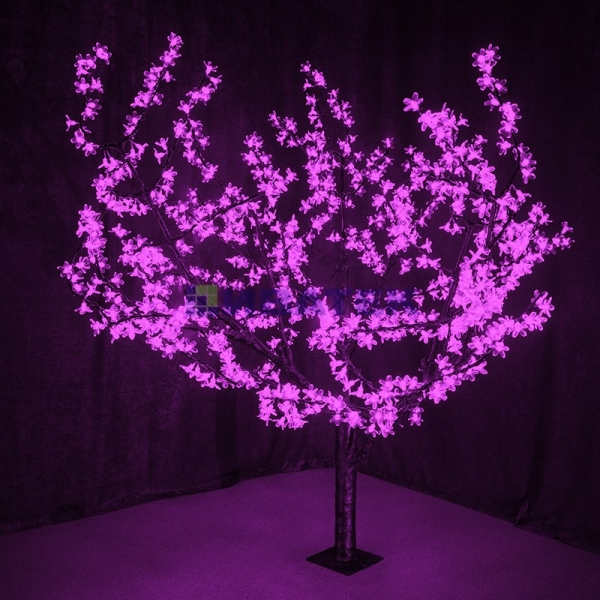Изображение Светодиодное дерево "Сакура", высота 1,5м, диаметр кроны 1,8м, фиолетовые светодиоды, IP 54, понижаю  интернет магазин Иватек ivatec.ru