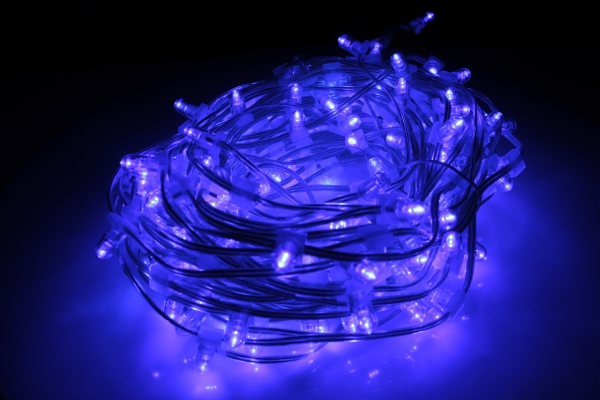 Клип-лайт LED Синий c насадкой-колпачек, прозрачный провод, LED-LP-15СМ-100M-666L-12V-B/CL (FS-00-00001286)